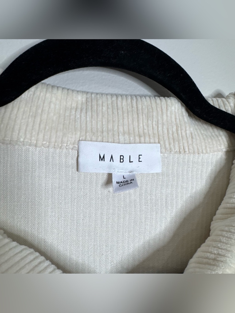 Mable Cream Corduroy Long Sleeve Collared‎ Jumpsuit Utility Neutral Size Large - Picture 3 of 11